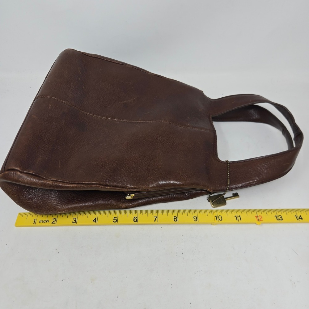 Fossil 1954 Vintage Brown Leather Handbag Frame Top Tote Bag 75082 - Picture 12 of 13
